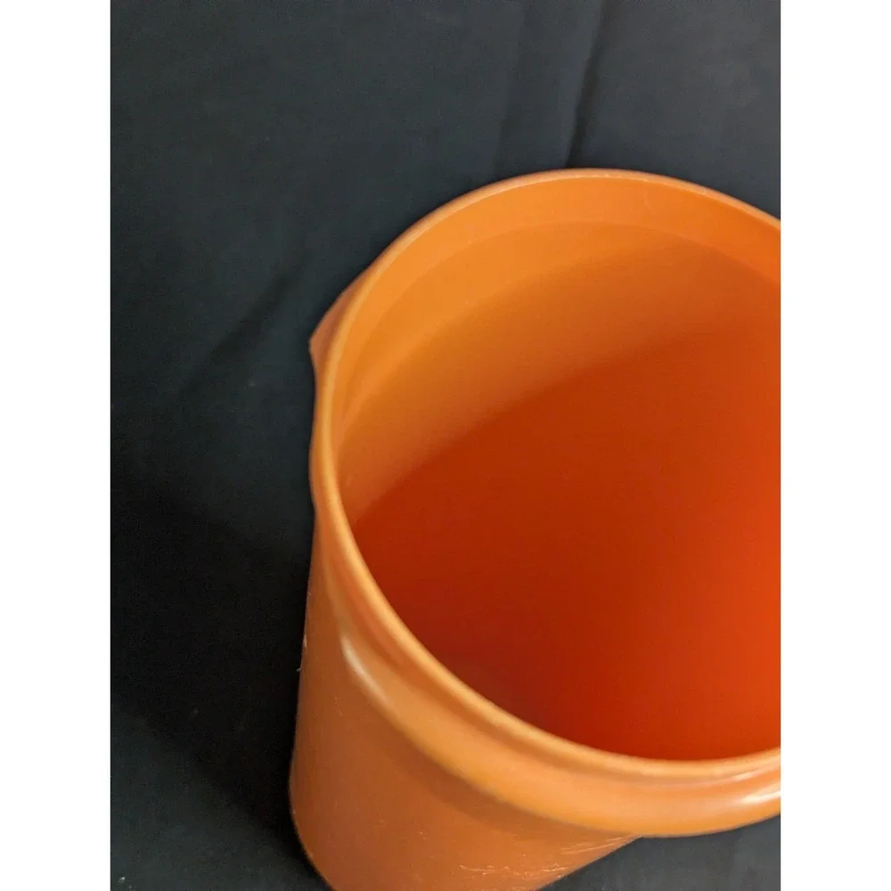 vintage‎ Tupperware Orange tumbler cup with flower jel-n-serve jello mold lid